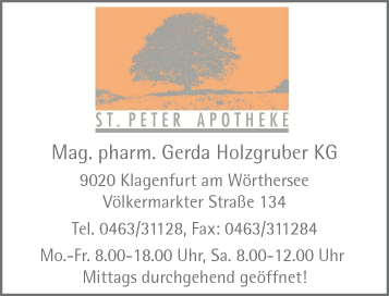 Werbung St. Peter Apotheke Mag. Holzgruber KG