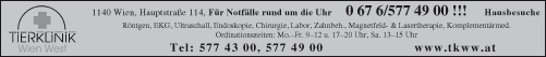 Werbung Tierklinik Wien West - OVetR Mag Christian Ferber