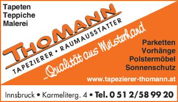 Werbung Thomann Klaus - Tapezierer u Raumausstatter