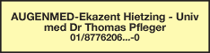 Werbung AUGENMED-Ekazent Hietzing - Univ med Dr Thomas Pfleger