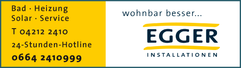 Werbung Egger Installationen GmbH & Co KG