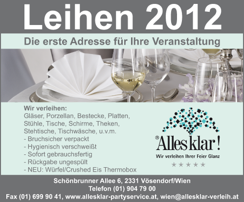 Vergrößern Werbung Alles klar Partyservice u Cateringzubehör Verleih Höber GmbH