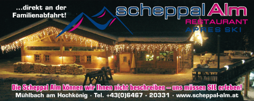 Werbung Scheppal Alm