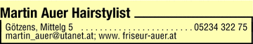 Vergrößern Werbung Martin Auer Hairstylist