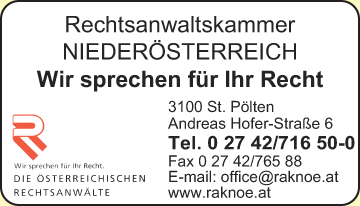 Vergrößern Werbung Rechtsanwaltskammer Niederösterreich