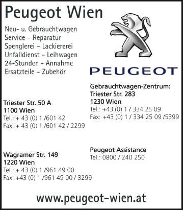 Werbung PEUGEOT WIEN