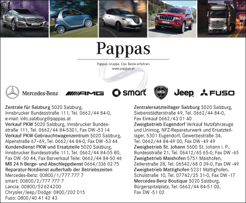 Werbung Georg Pappas Automobil AG