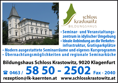 Werbung Bildungshaus Schloß Krastowitz