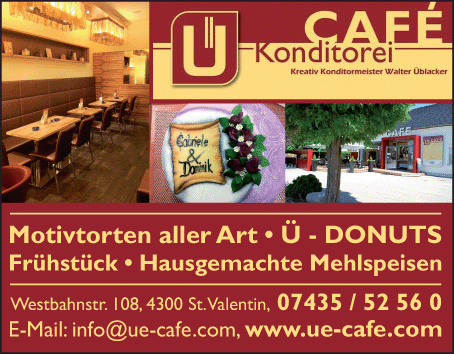 Vergrößern Werbung Ü-Cafe Konditorei