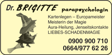 Werbung Dr Brigitte Parapsychologin