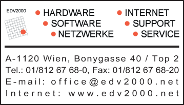 Vergrößern Werbung EDV 2000 Systembetreuung GmbH