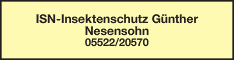 Werbung ISN-Insektenschutz Günther Nesensohn