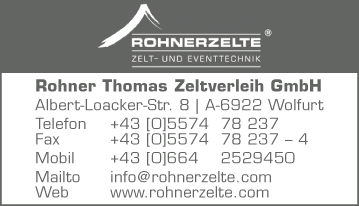Werbung Rohner Thomas Zeltverleih GmbH