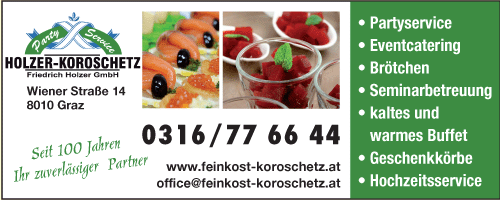 Vergrößern Werbung Feinkost-Catering Holzer-Koroschetz