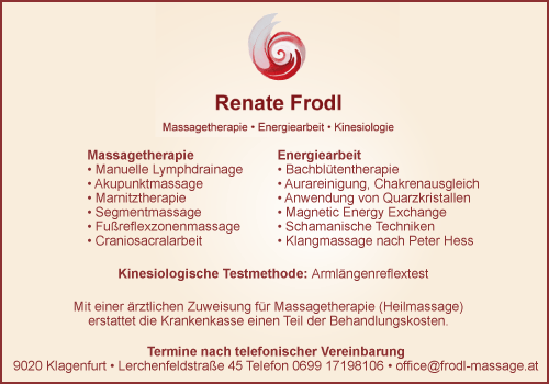 Werbung Frodl Renate