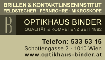 Werbung Binder Optikhaus - Inh Katrin Samhaber-Binder