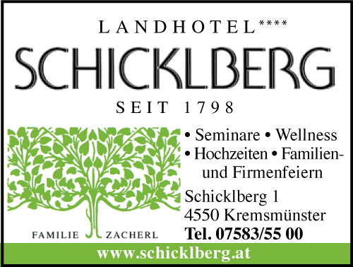 Werbung 1A Landhotel Schicklberg GmbH & Co KG