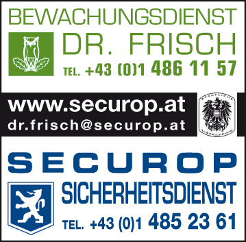 Werbung Securop Sicherheitsdienst der Bewachungsdienst Dr. Siegfried Frisch Gesellschaft m.b.H.