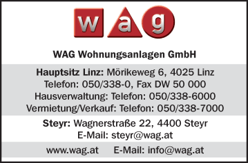 Vergrößern Werbung WAG Wohnungsanlagen GesmbH