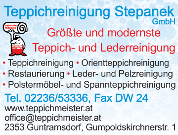 Werbung Teppichreinigung Stepanek GesmbH