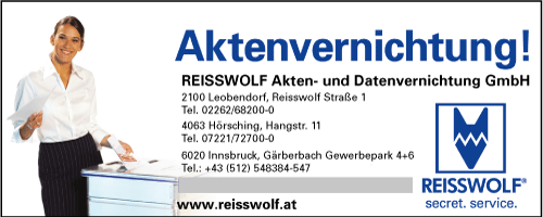 Werbung Reisswolf Akten- u Datenvernichtung GmbH