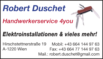 Werbung Duschet Robert Handwerkerservice 4 you