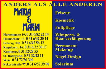 Vergrößern Werbung Maria & Maria