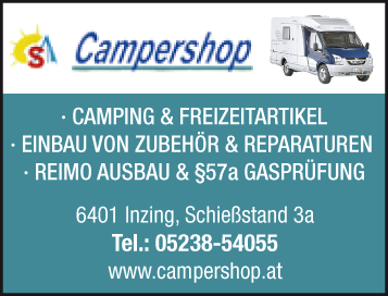 Vergrößern Werbung Campershop - Camping Center Heiss