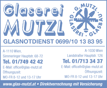 Werbung Glasbau Gerald Mutzl e.U.