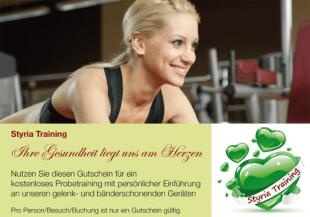 Gutschein von Styriatraining Valland Fitness GmbH & Co KG - Öffnet neues Fenster Gutschein von Styriatraining Valland Fitness GmbH & Co KG - Öffnet neues Fenster