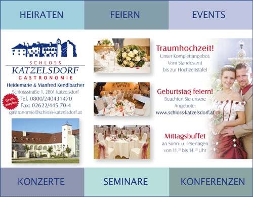 Vergrößern Werbung Gastronomie Schloss Katzelsdorf