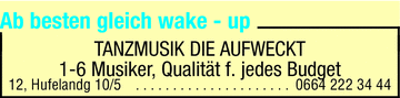 Werbung Ab besten gleich Wake Up