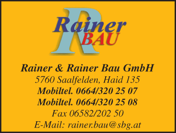 Werbung Rainer & Rainer Bau GmbH