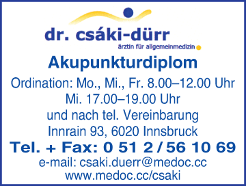 Werbung Csaki-Dürr Inge Dr