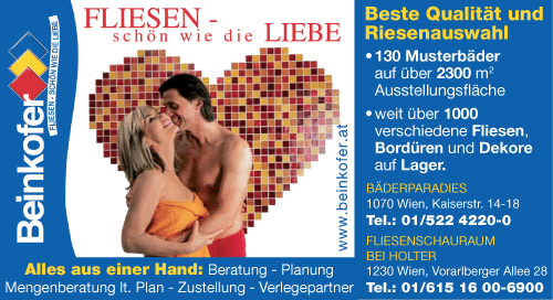 Werbung Beinkofer GmbH & Co KG - Fliesenschauraum bei Holter