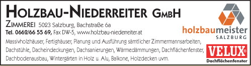 Werbung Holzbau Niederreiter GmbH