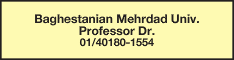 Werbung Baghestanian Mehrdad Univ. Professor Dr.