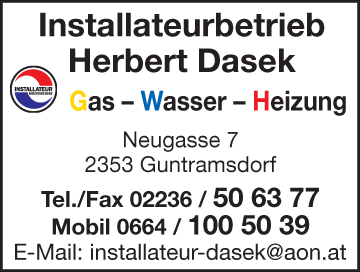 Vergrößern Werbung DASEK Herbert Installateurbetrieb