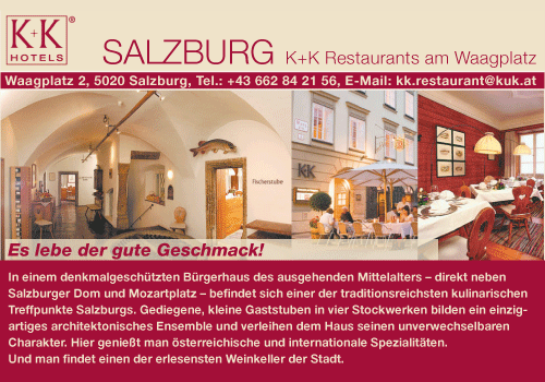 Werbung K+K Restaurants am Waagplatz