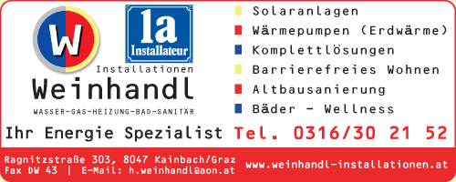 Werbung 1a Installateur - Hermann Weinhandl Hermann