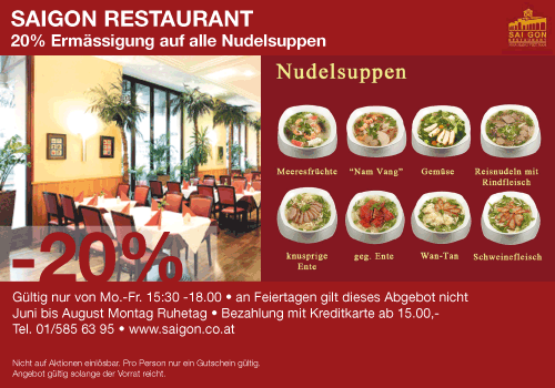 Gutschein, Coupon, Rabatt von Saigon Restaurant GmbH & Co KG