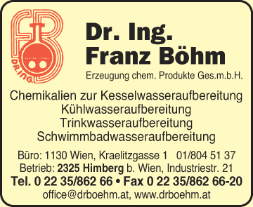Werbung Böhm Franz Dr Ing GesmbH