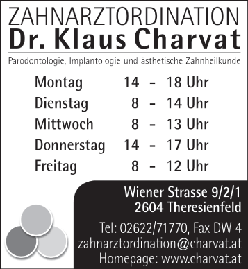 Werbung Charvat Klaus Dr