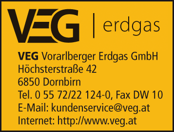 Vergrößern Werbung VEG Vorarlberger Erdgas GmbH - Gasversorgungsunternehmen