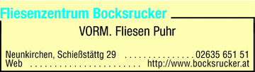 Werbung Fliesenzentrum Bocksrucker