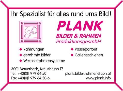 Werbung Plank Bilder & Rahmen ProduktionsgmbH