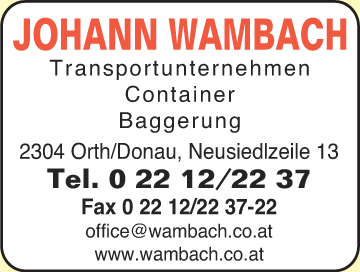 Werbung Wambach Johann