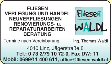 Werbung Fliesen Waldl Inh Ing Thomas Waldl
