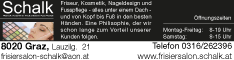 Werbung Frisiersalon Schalk