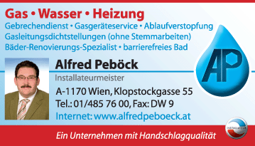 Werbung Peböck Alfred